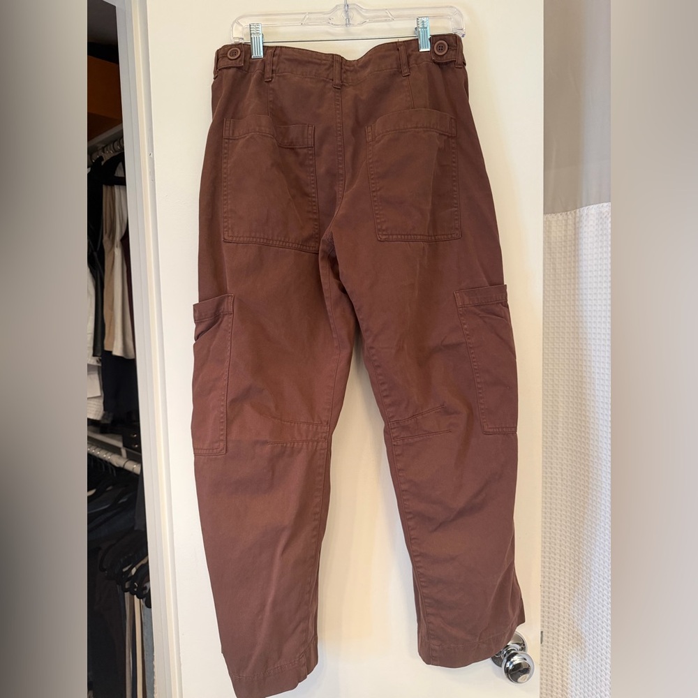 Pistola Chocolate Brown Cargo Utility Cropped Pants